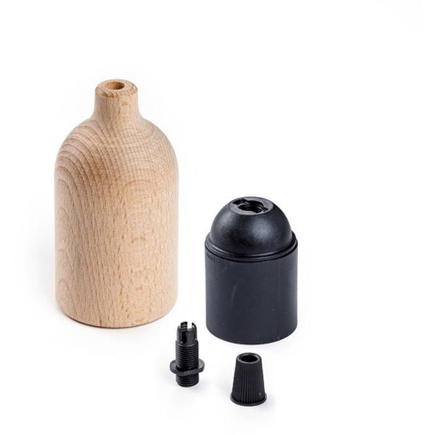 Wooden Lamp Holder E27 Kit Concealed Kit