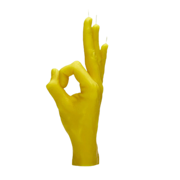 Handmade Gesture Candle: OK Yellow