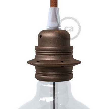 Lamp holder E27 - Coloured Metal With Double Rings For Lampshade