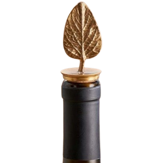 Poplar Leaf Brass Bottle Stopper