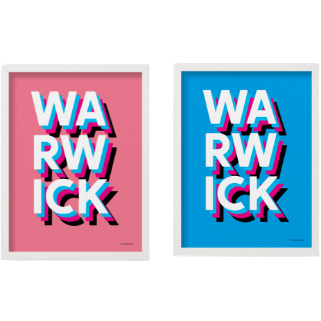 Warwick Print available in Blue or Pink
