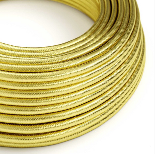 Round Electric Cable - Brass Coloured Copper
