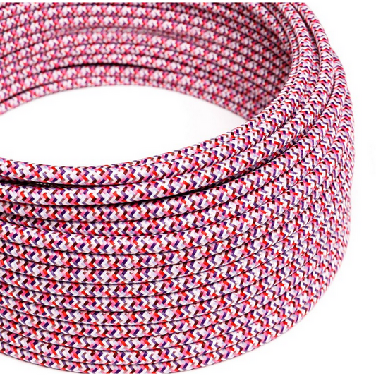 Round Electric Cable - Pixel Fuchsia Rayon