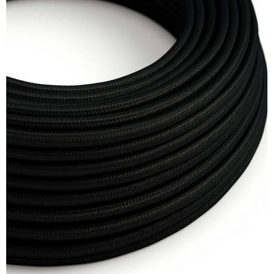 Round Electric Cable - Black Rayon