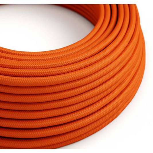 Round Electric Cable - Orange Matte Rayon