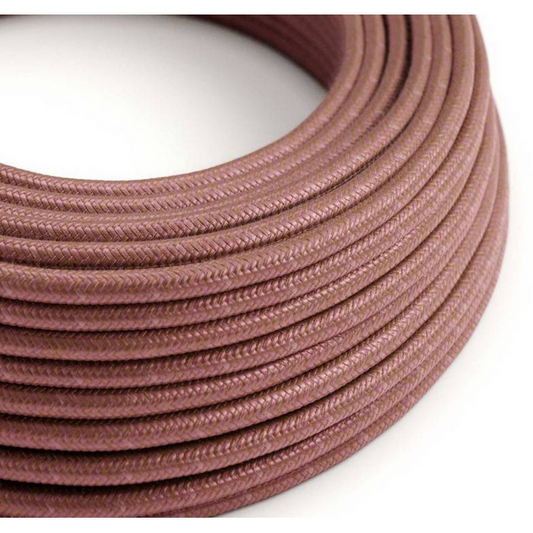 Round Electric Cable - Marsala Cotton