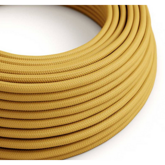 Round Electric Cable - Mustard Rayon