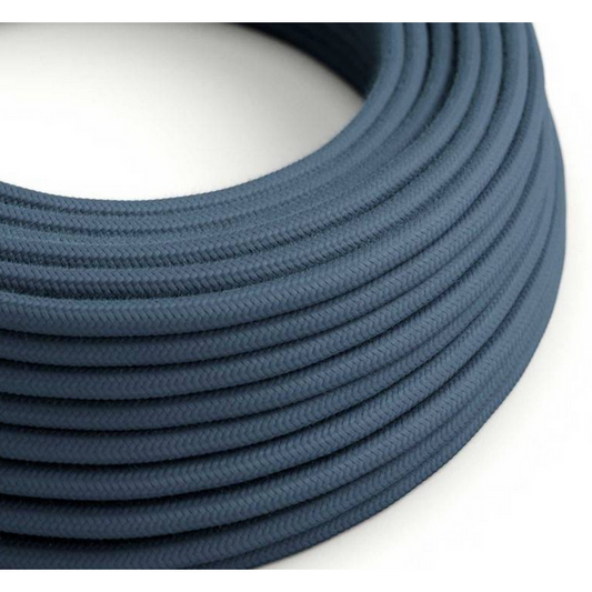 Round Electric Cable - Stone Grey Cotton