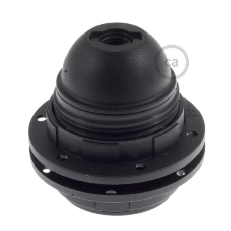 Lamp holder - E27 Black Plastic with grip