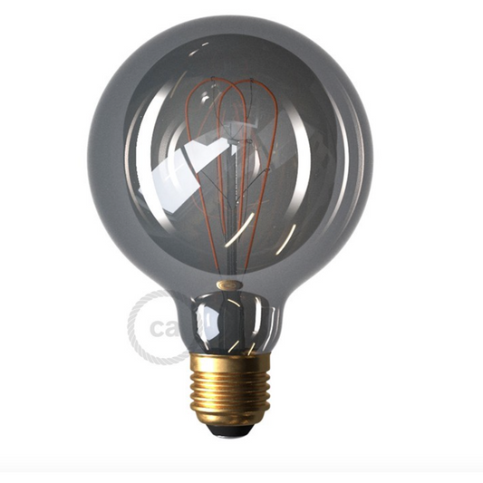 LED Smoky Light Bulb - Globe G95 Curved Double Loop Filament