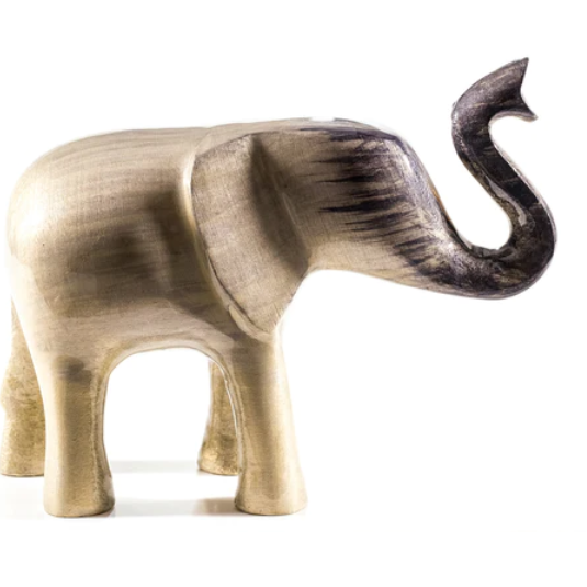 Elephant Trunk Up Brushed Silver