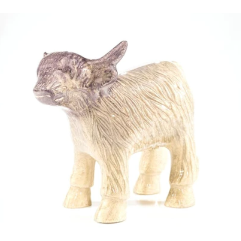 Highland Cow Brushed Silver