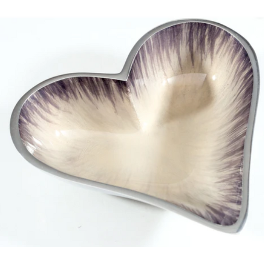 Tilnar Art Aluminium Collection - Heart Dish Small Brushed Silver