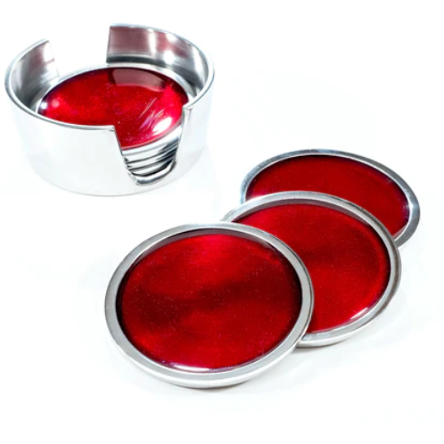 Tilnar Art Aluminium Collection - Coasters Red