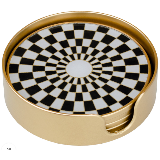 Circular Chequer Design – Coasters Set of 4
