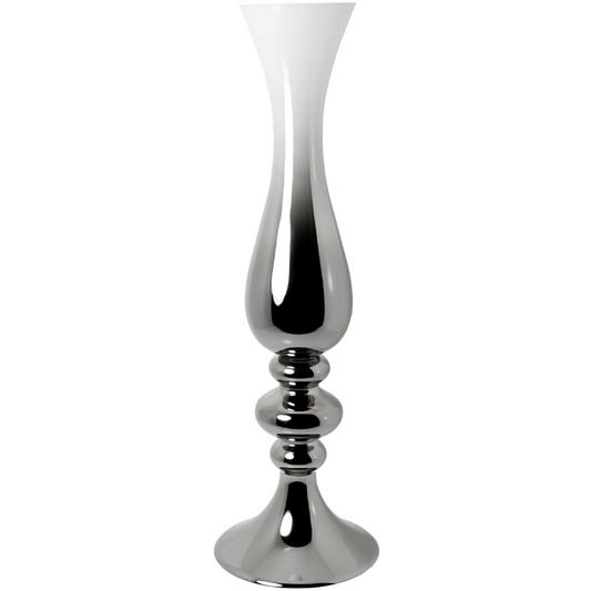 Large White & Silver Vase