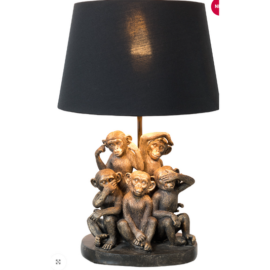 Five Monkey Troop Table Lamp