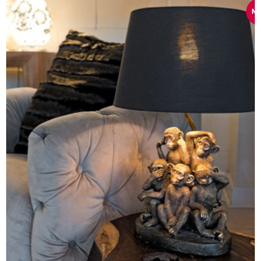 Five Monkey Troop Table Lamp