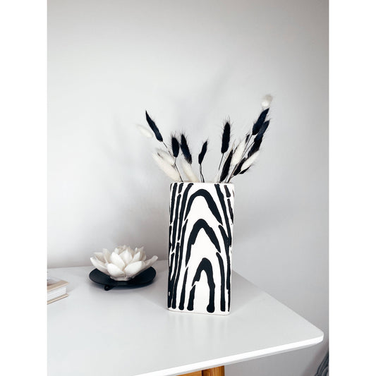 Hand Painted Ceramic Zebra Vase