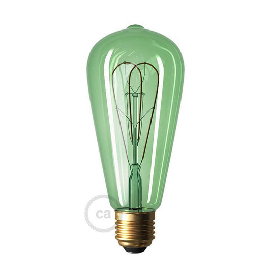 LED Edison Curved Double Loop Filament Bulb E27 5 watt Emerald
