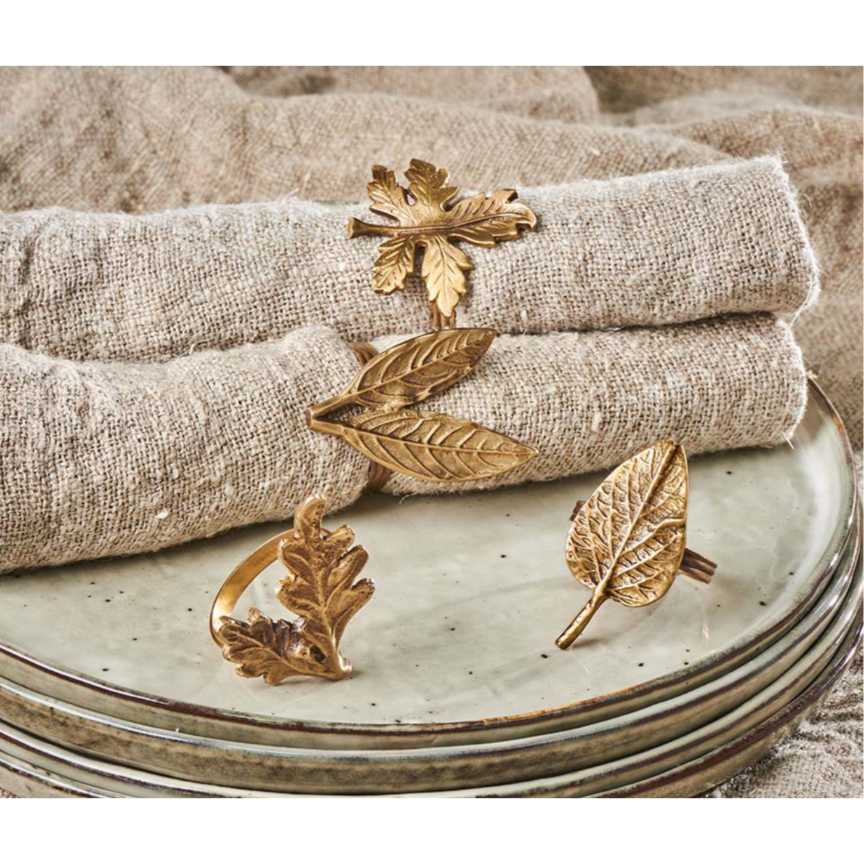 Napkin Rings - Leaf Set of 4