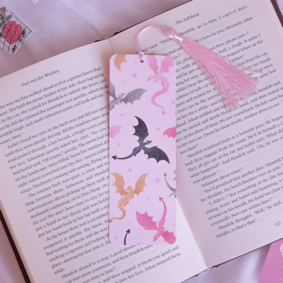 Dragon Pattern with Tassel Bookmark