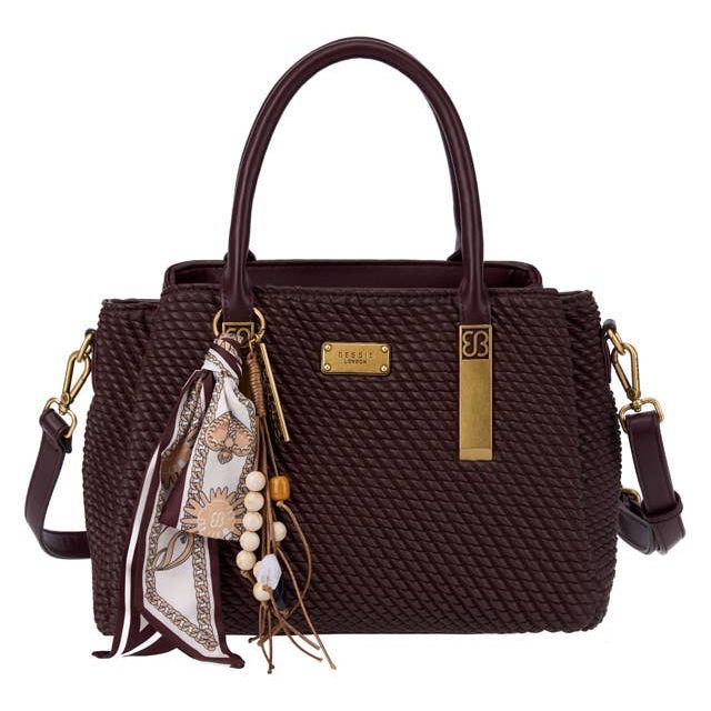Braided Effect Tote Bag - Coffee