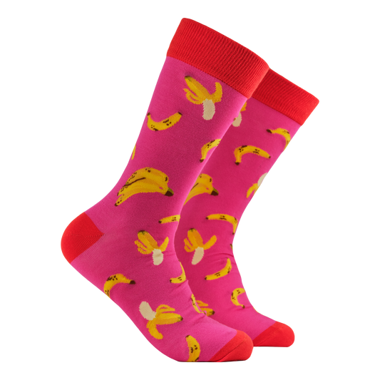 Socktopus Ladies - This Sock Is Bananas Bamboo Socks - Pink