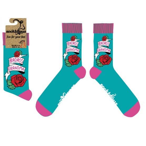 Socktopus Ladies - Badass Grandma Socks - Blue