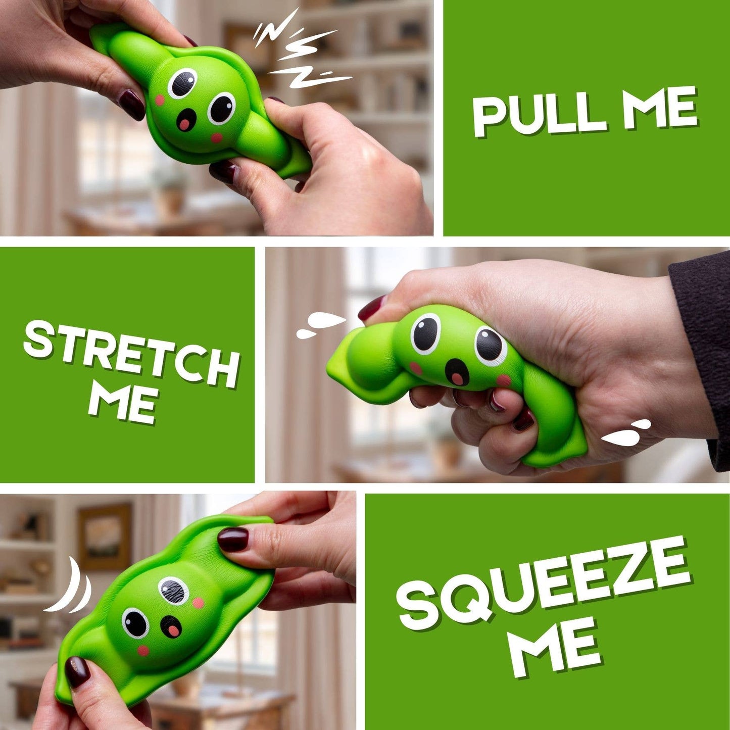Squishy Toys - Squeezy Peasy - Fidget Stress Ball/Toy