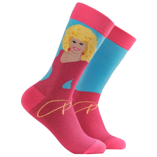 Socktopus Mens - Dolly Parton Socks - Hello Dolly - Pink
