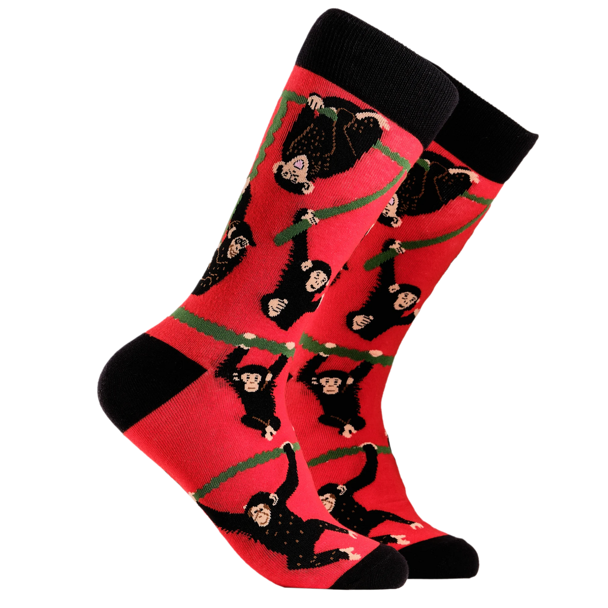 Socktopus Ladies - Chimpanzees Socks - Red