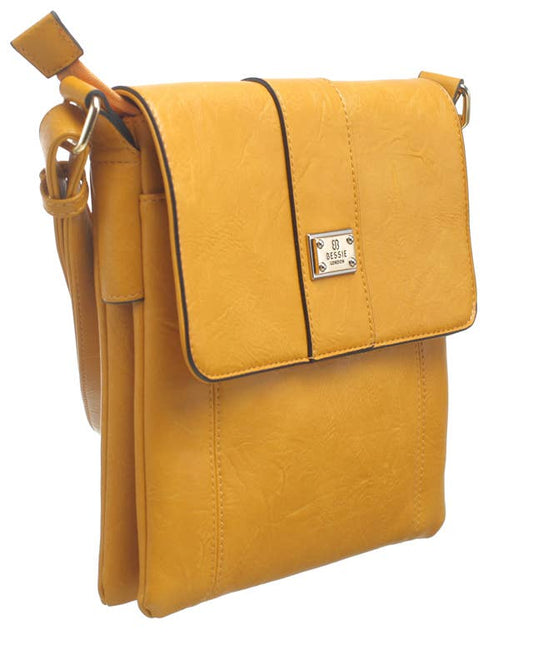 Two Pocket Crossbody Bag - Yellow
