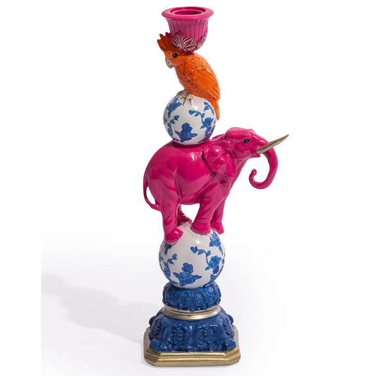 Elephant & Cockatoo Ornate Circus Stack Candle Holder