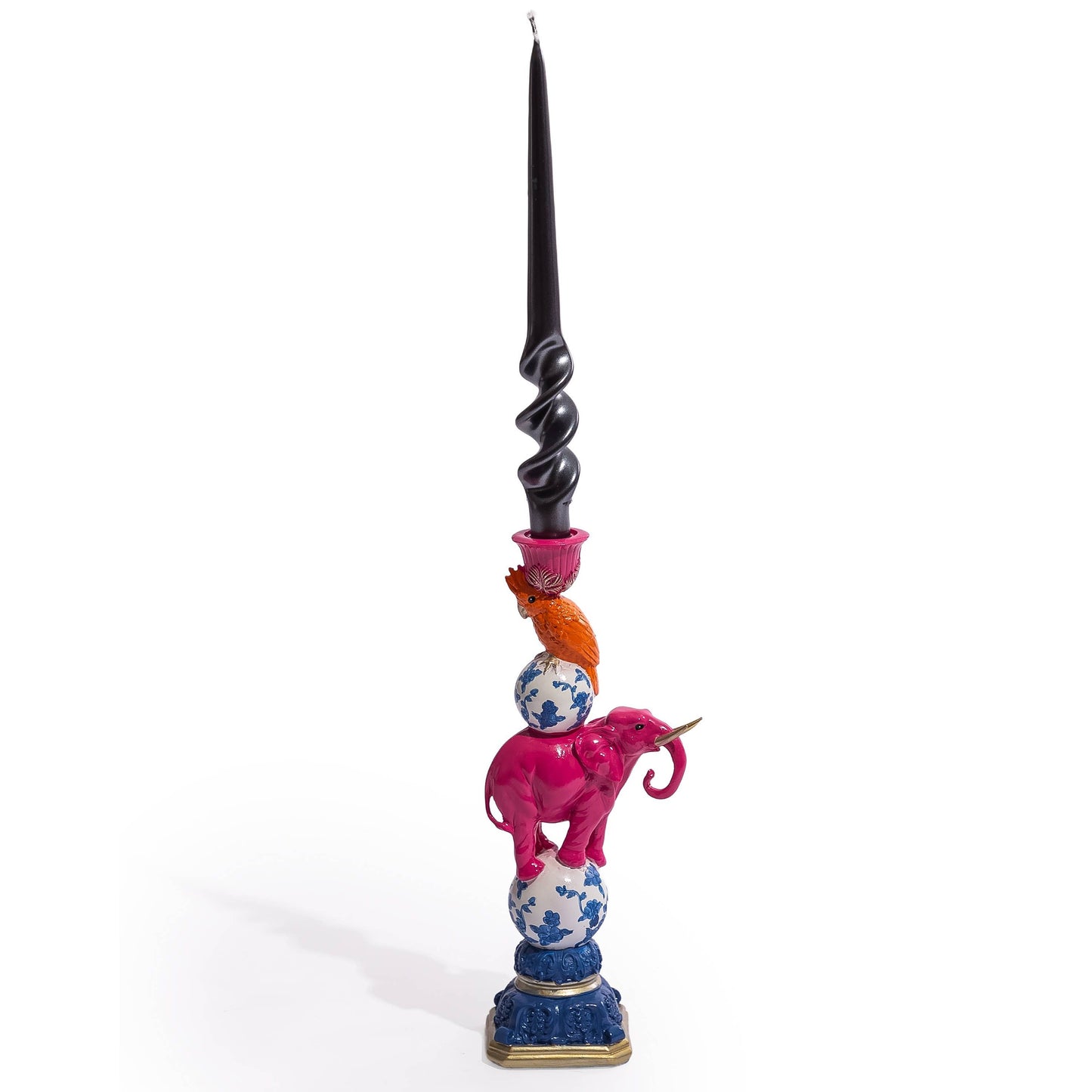 Elephant & Cockatoo Ornate Circus Stack Candle Holder