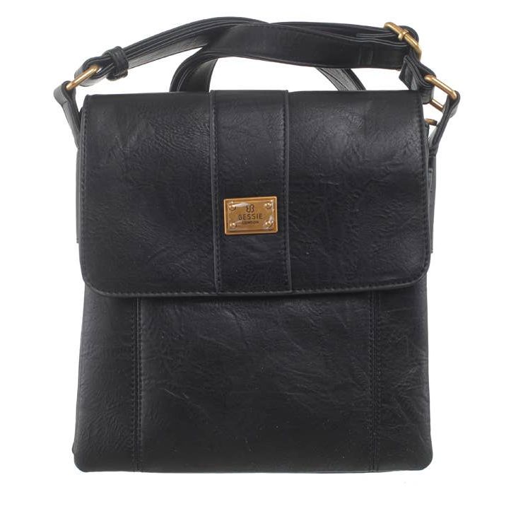 Two Pocket Crossbody Bag - Black