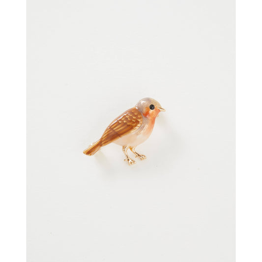 Enamel Robin Brooch