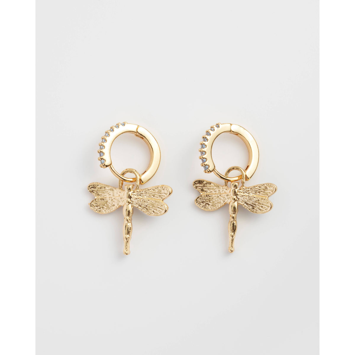 Dragonfly Charm Huggie Earrings