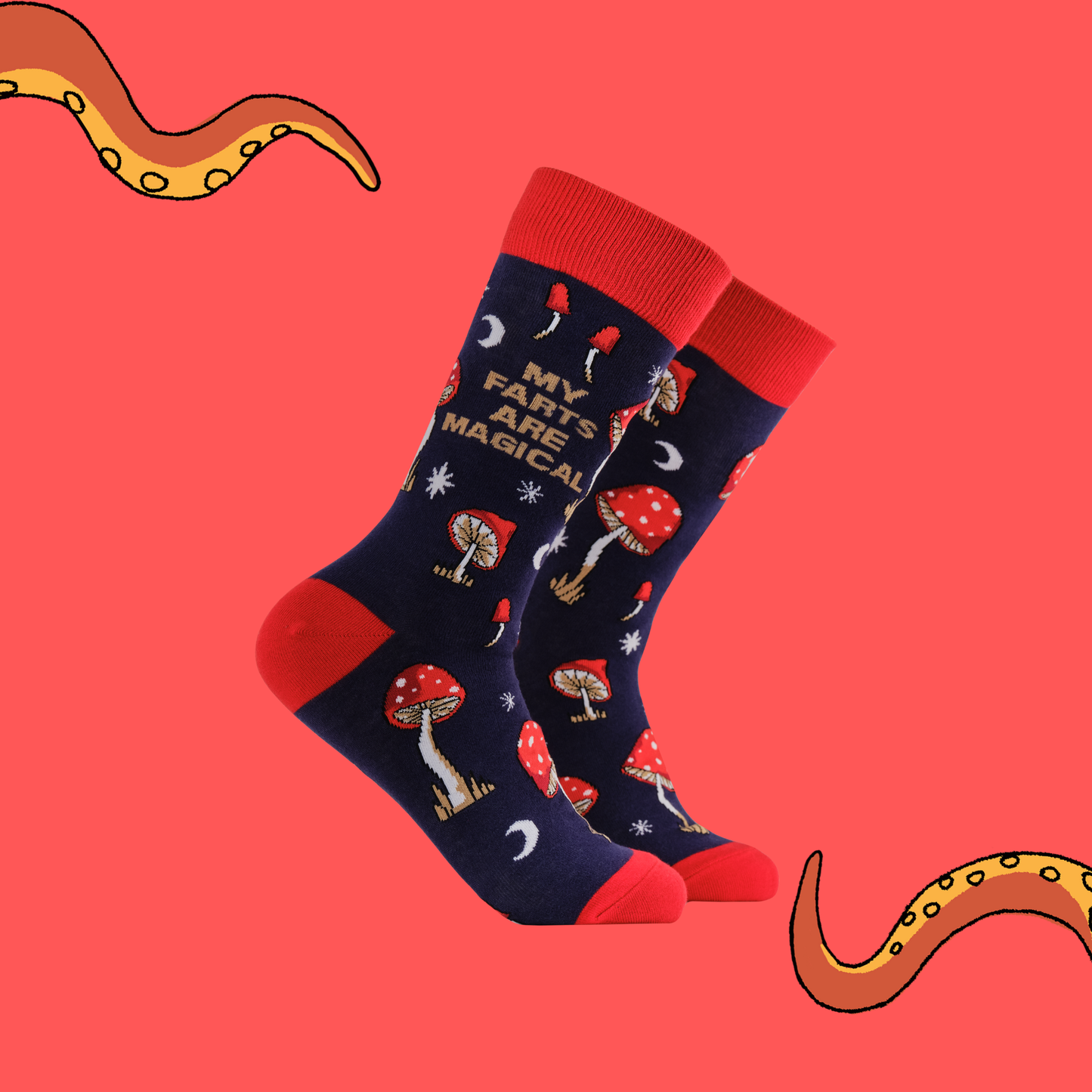 Socktopus Mens - Farts Are Magical Socks - Navy