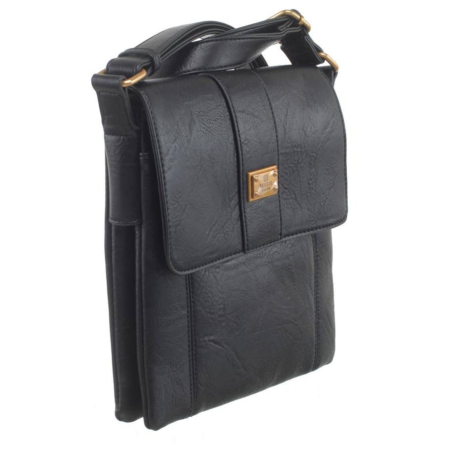 Two Pocket Crossbody Bag - Black