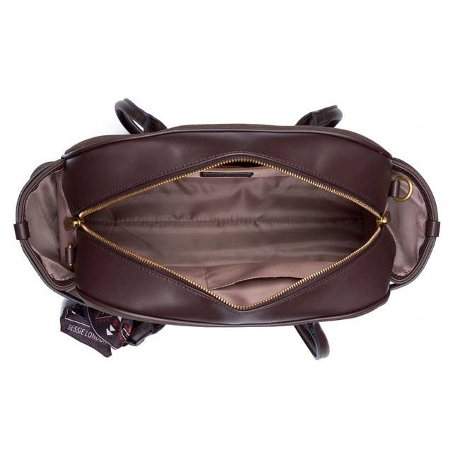 Suede Look Knot Bag With Scarf - Burgundy