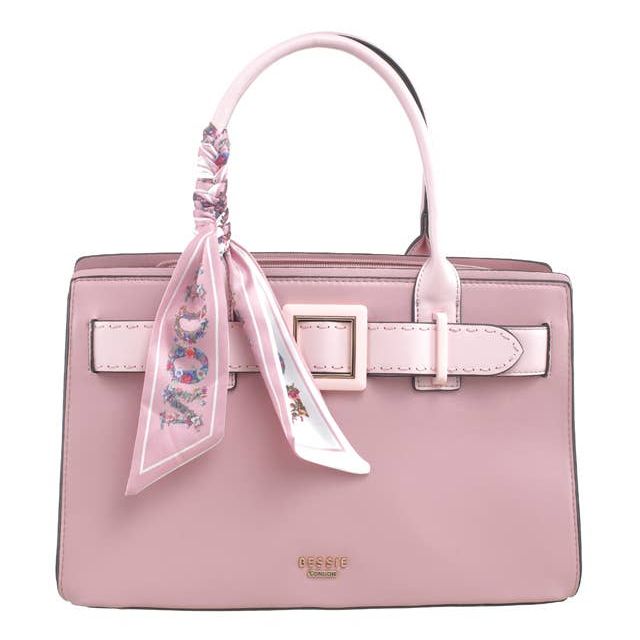 Sculpted Belted Tote Bag - Pink