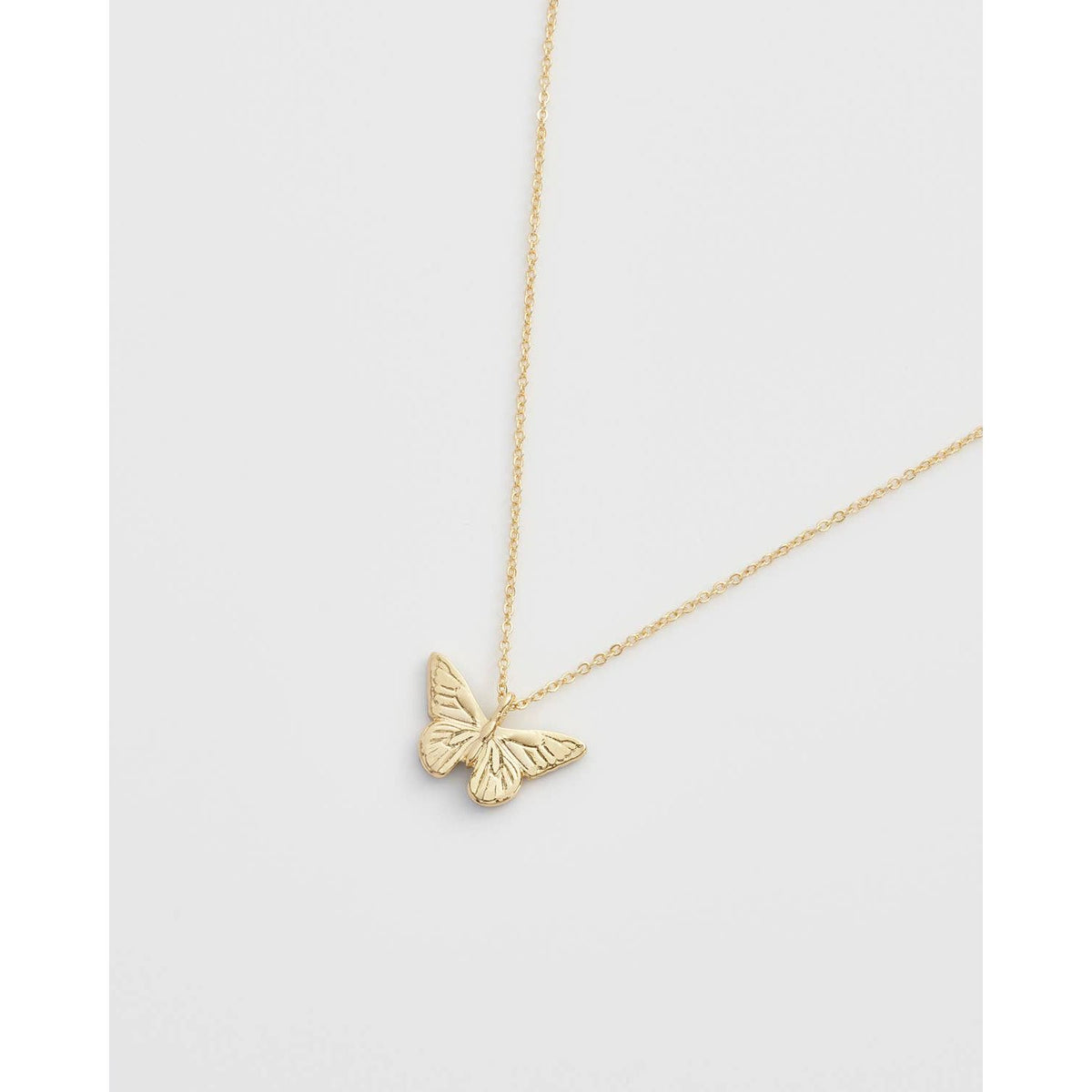 Enamel Blue Butterfly Short Necklace