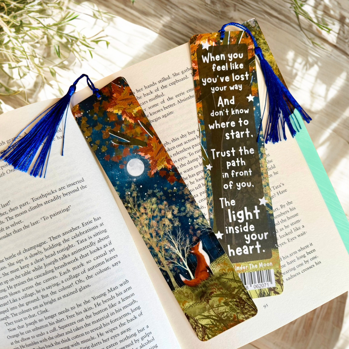 Fox Under The Moon Bookmark - Trust The Path