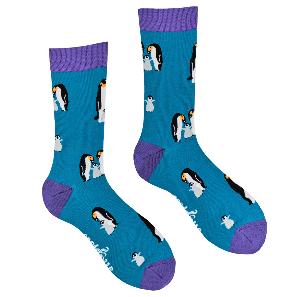 Socktopus Ladies - Penguin Socks - We Are Family - Teal