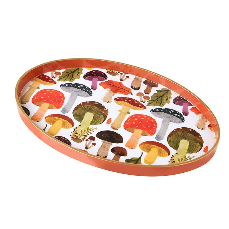Oval Autumn Mushroom Tray