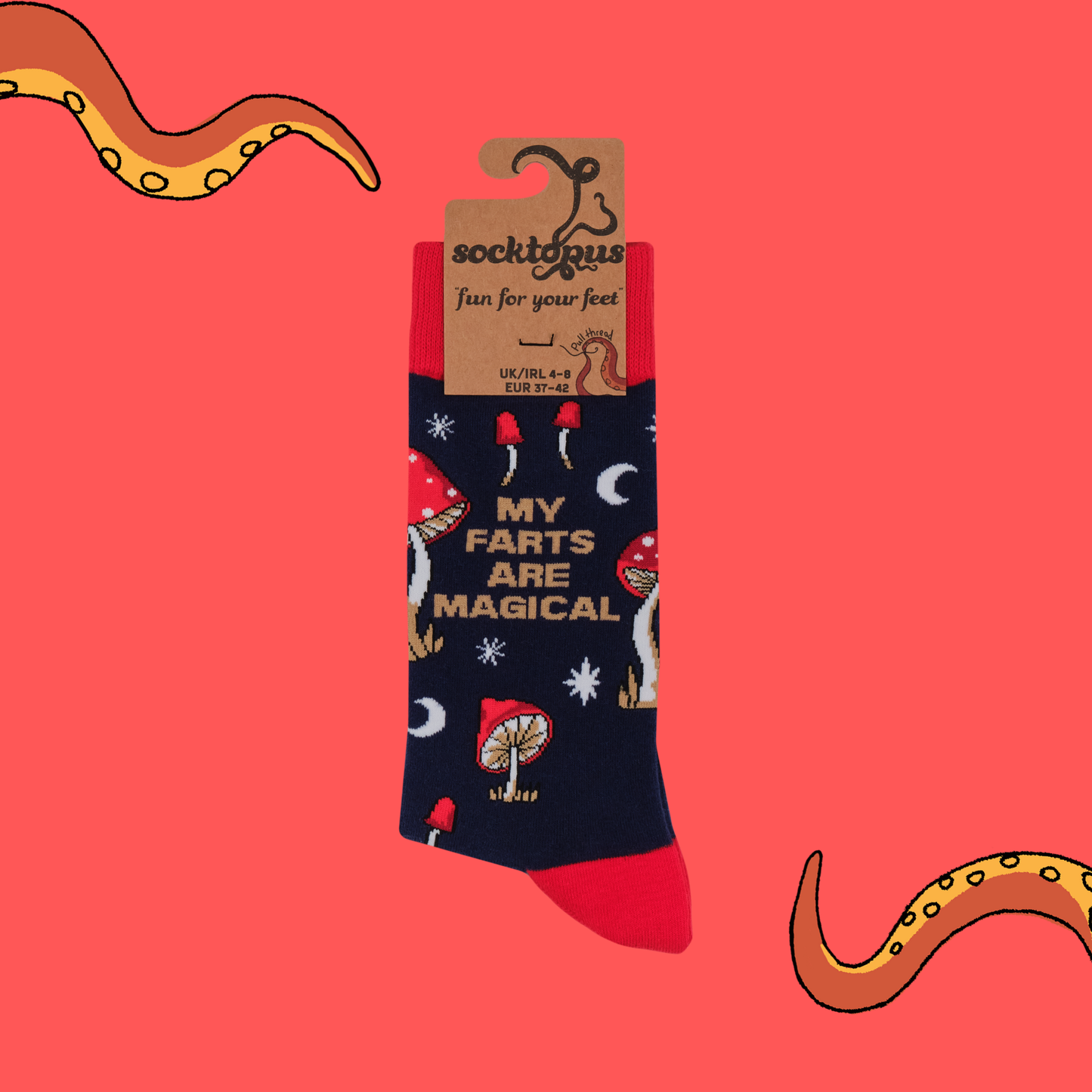 Socktopus Mens - Farts Are Magical Socks - Navy