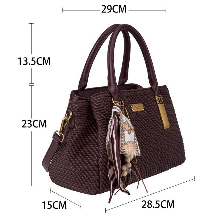 Braided Effect Tote Bag - Coffee
