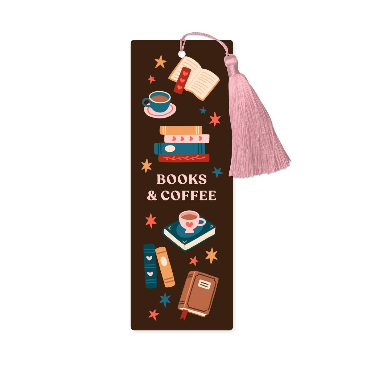 Books and Coffe with Tassel Bookmark