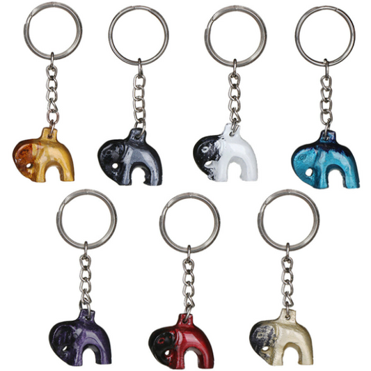 Tilnar Art -Coloured Elephant Keyrings